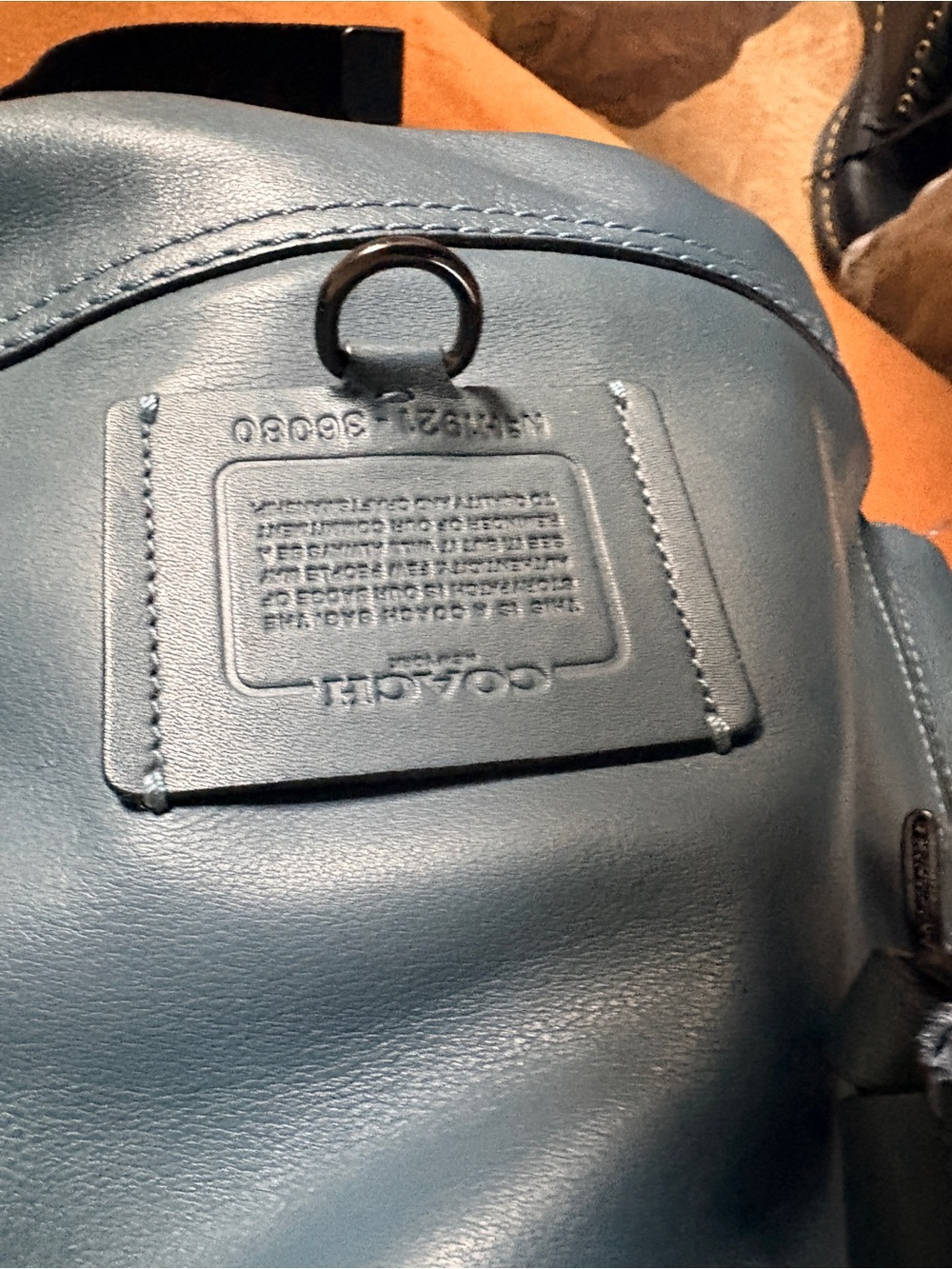 Coach Leather Backpack in Slate Blue - Picture 3 of 5